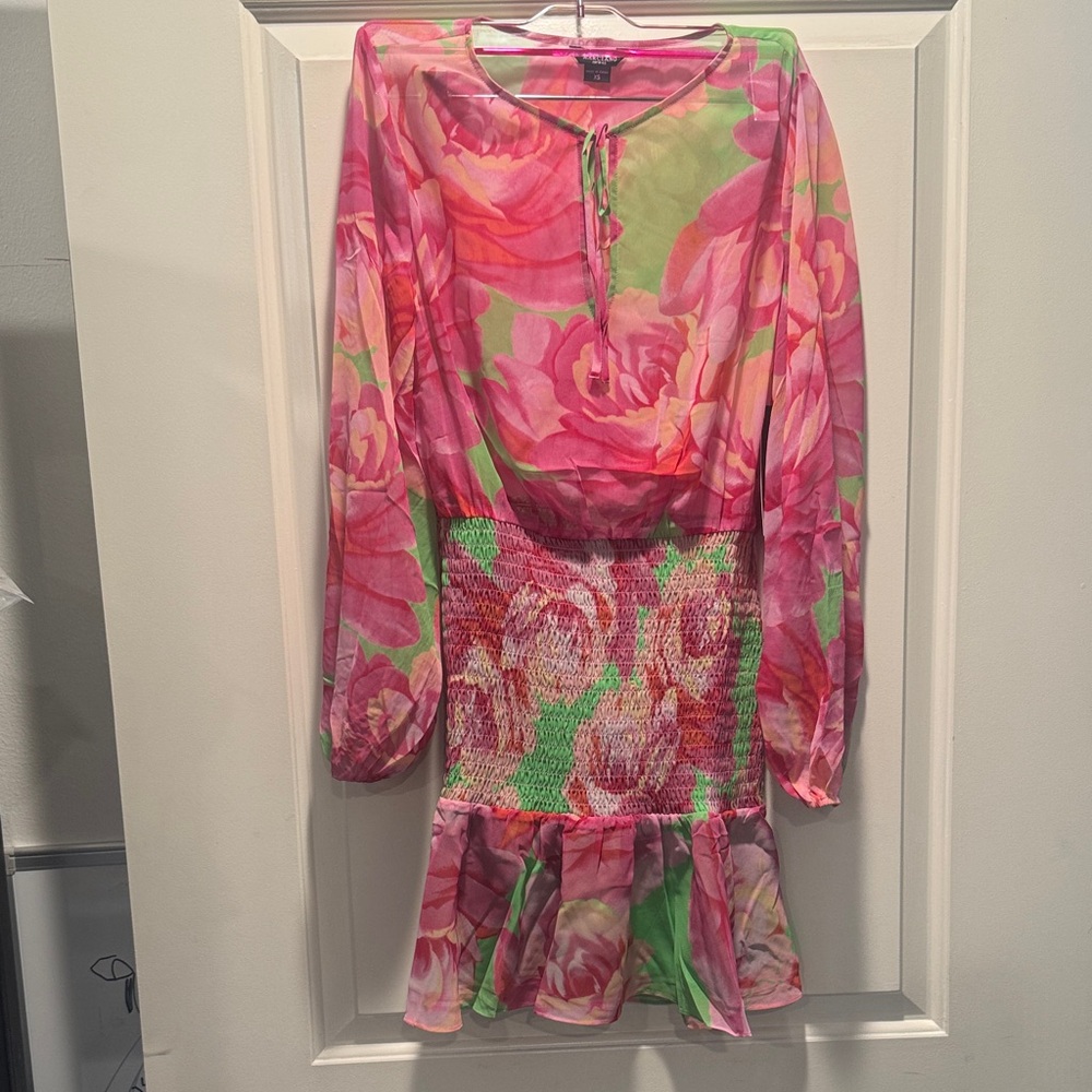 Marciano Women’s Floral Chiffon Mini Dress – Size XS, Multicolor, New with Tags